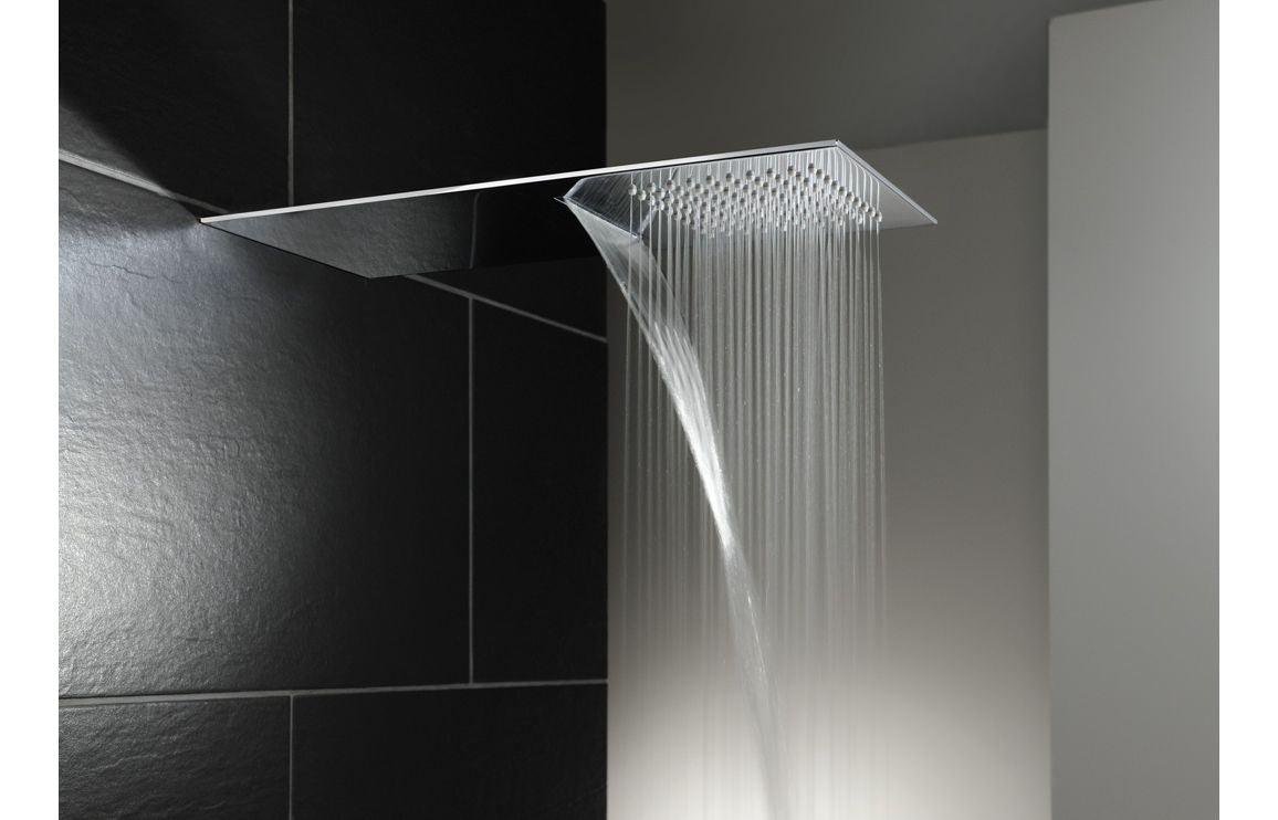 Abode Storm Slimline 3mm Wall Mounted Waterfall Showerhead - St/Steel