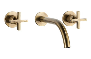 Abode Serenitie Wall Mounted Basin/Bath Mixer - Antique Brass