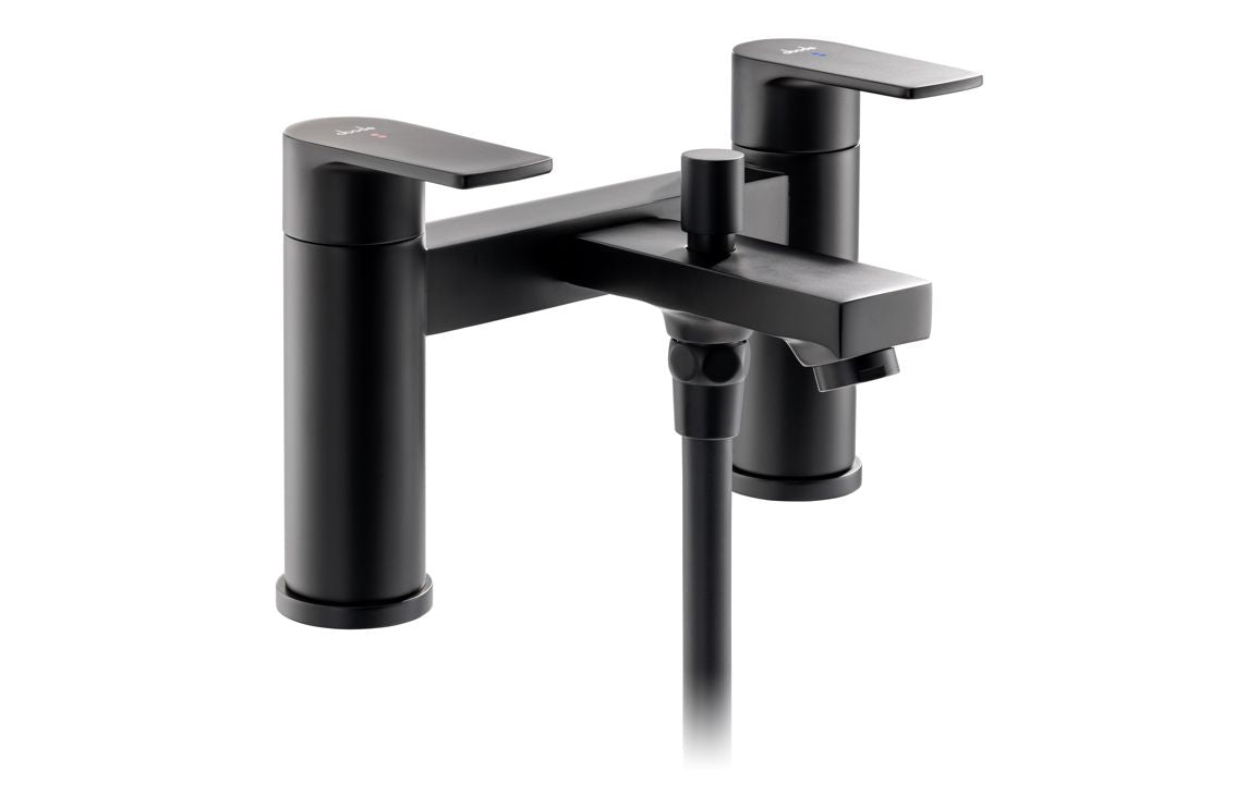 Abode Aquip Deck Mounted Bath Shower Mixer - Matt Black