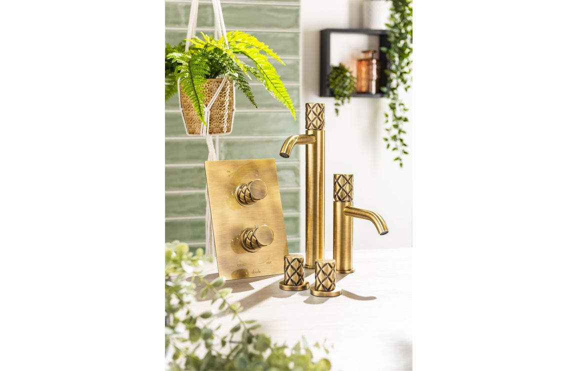 Abode Kite Tall Basin Mixer - Antique Brass