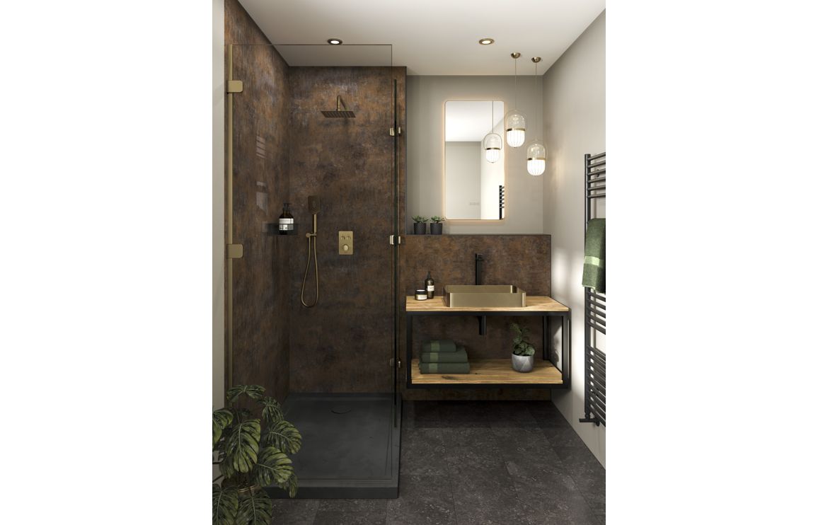 Abode Uno 200x200mm Shower Head - Brushed Brass