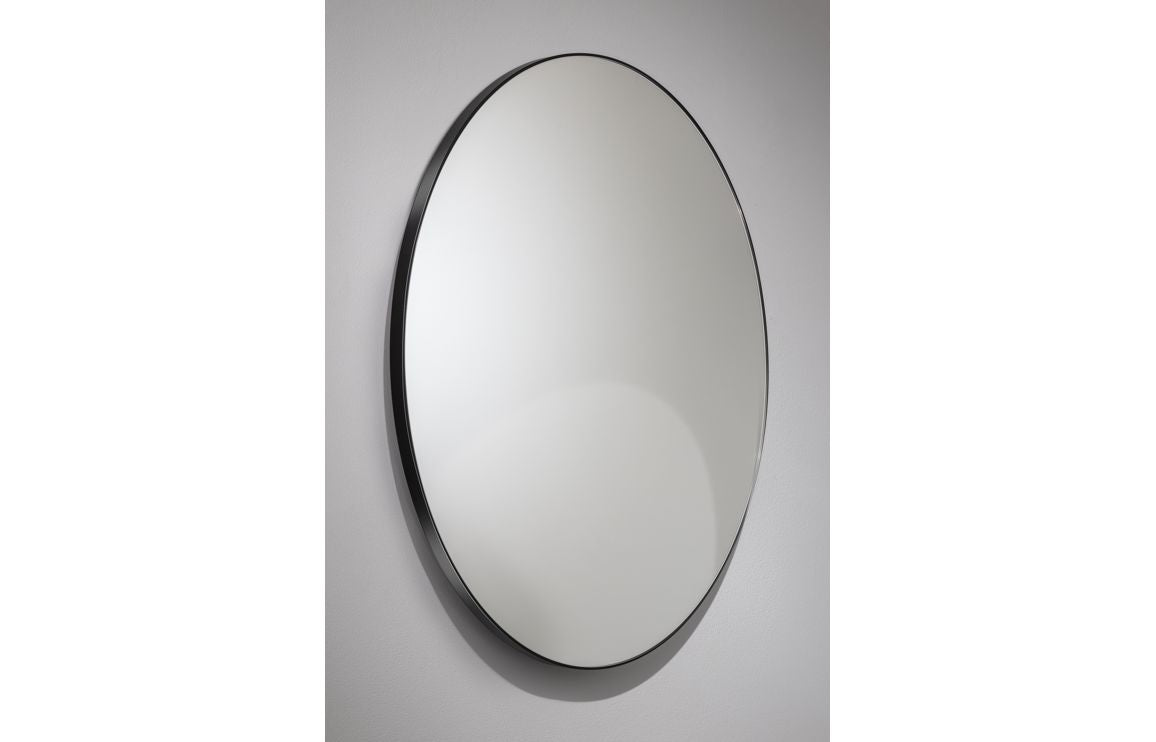 Abode Mayar 600mm Round Mirror - Matt Black