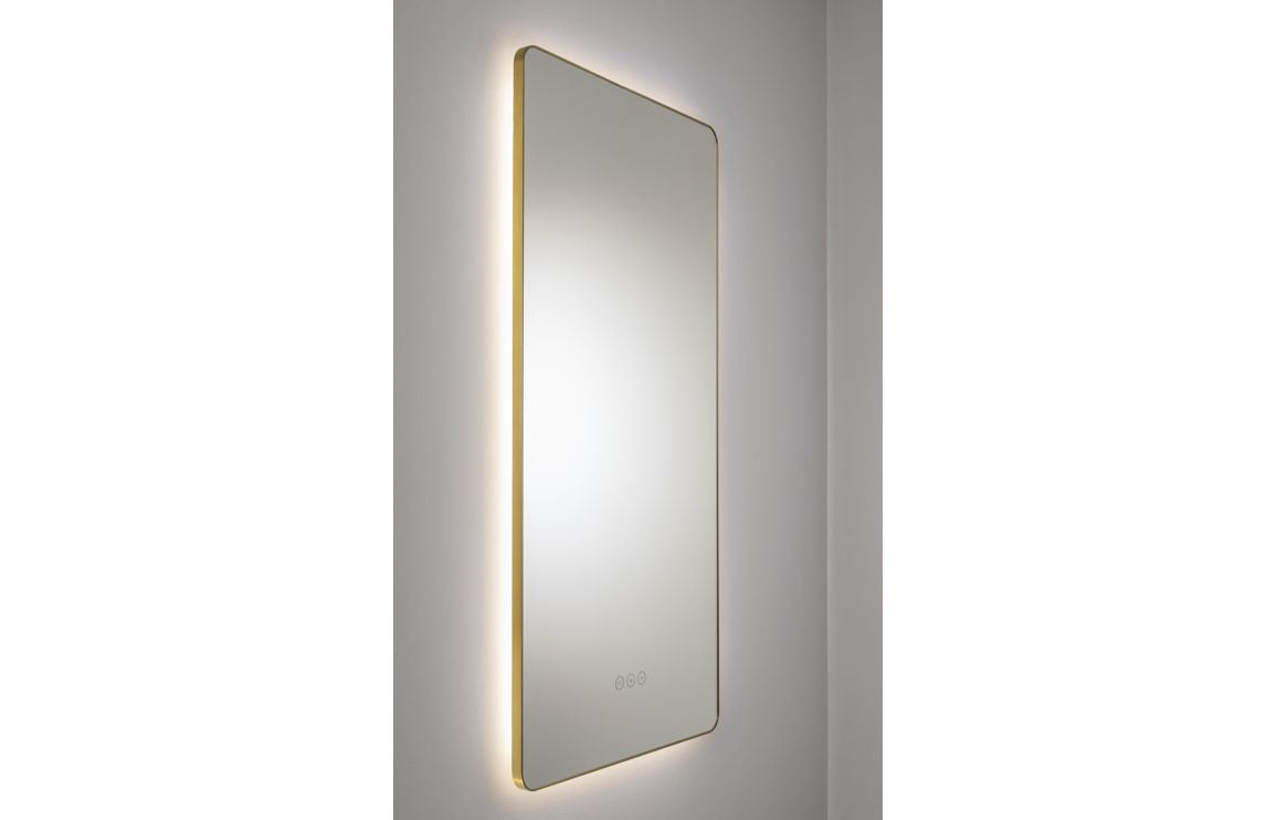 Abode Mayar 450x900mm Tablet LED Mirror - Brushed Brass