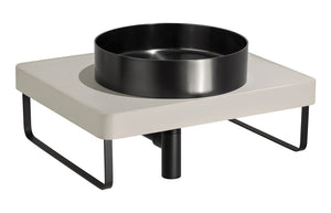 Abode Tableau/Iox Shelf & Round Basin Set - Pebble Grey w/Matt Black Finishes