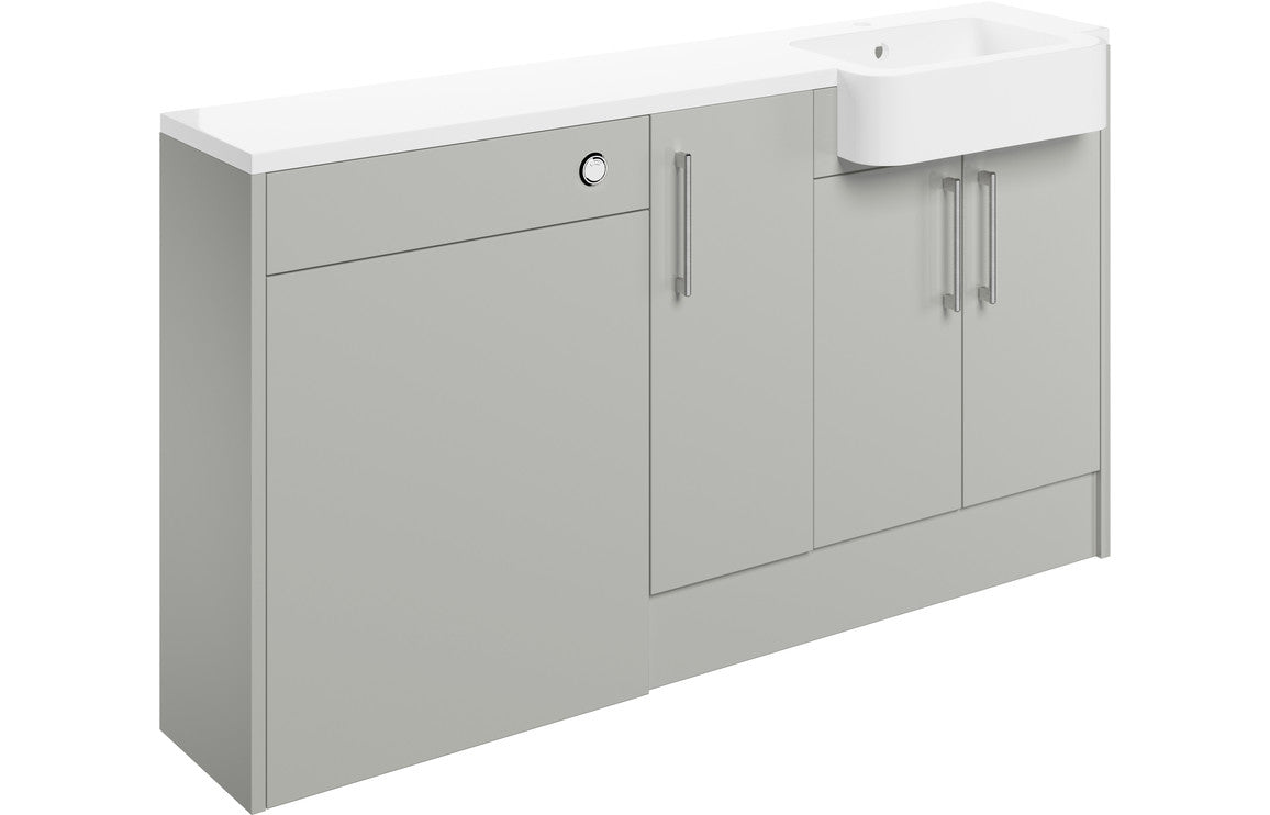 ROWALLAN 1542mm Basin & WC & 1 Door Unit Pack (LH) - Matt Graphite Grey