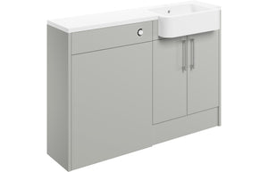ROWALLAN 1242mm Basin & WC Unit Pack (LH) - Light Grey Gloss