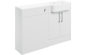ROWALLAN 1242mm Basin & WC Unit Pack (LH) - White Gloss