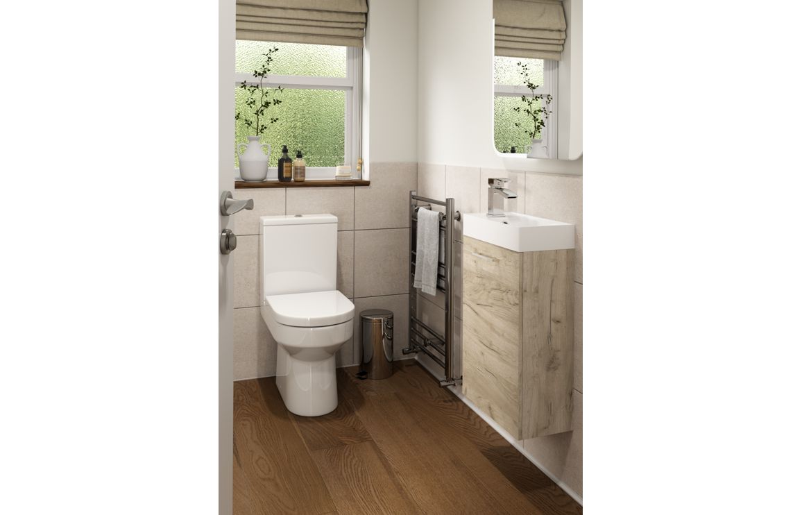 WILSON 410mm W/H Basin Unit & C/C Toilet Pack - Grey Gloss