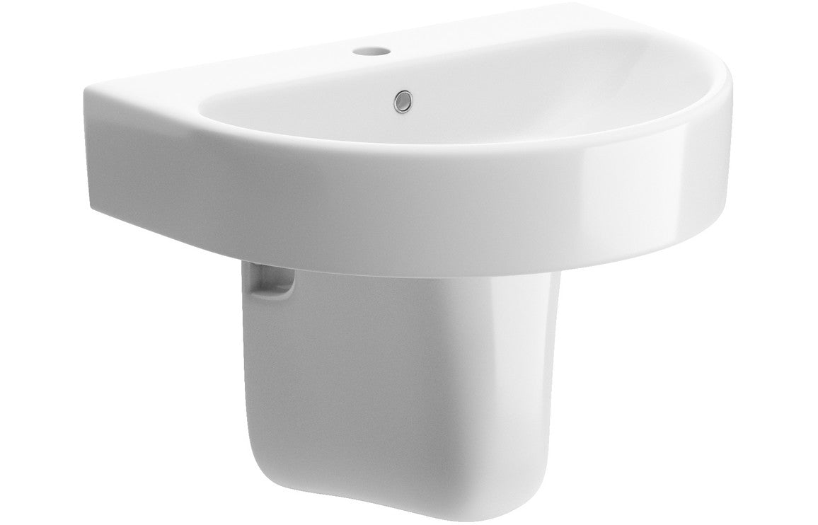 ORKNEY 555x430mm 1TH Basin & Semi Pedestal