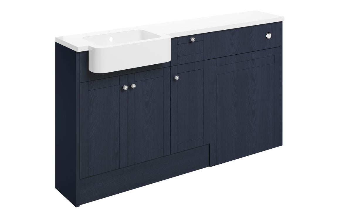 CARRICK 1542mm Basin & WC & 1 Drawer & 1 Door Unit Pack (LH) - Grey Ash