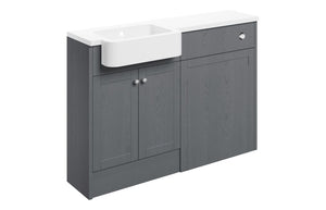 CARRICK 1242mm Basin & WC Unit Pack (RH) - Grey Ash