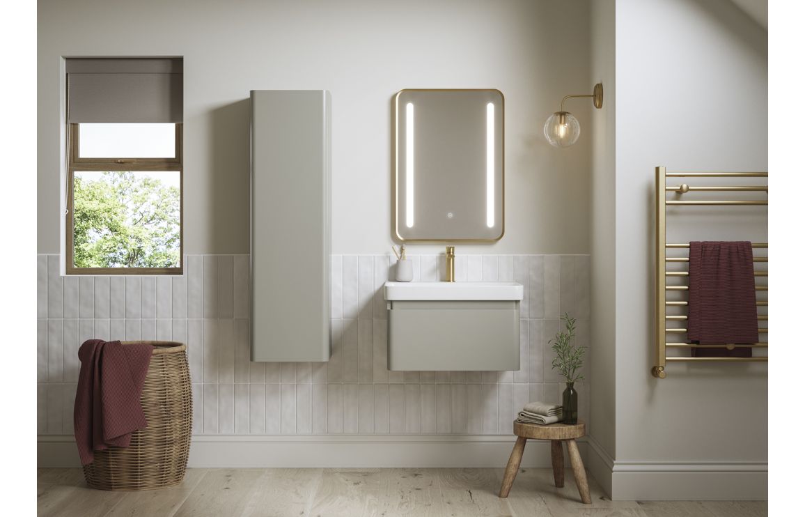 FAIRMONT 350mm Wall Hung 1 Door Tall Unit - Matt Latte