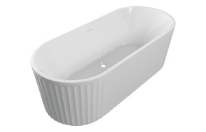 ZEN Fluted Freestanding 1700x750x570mm 0TH Bath