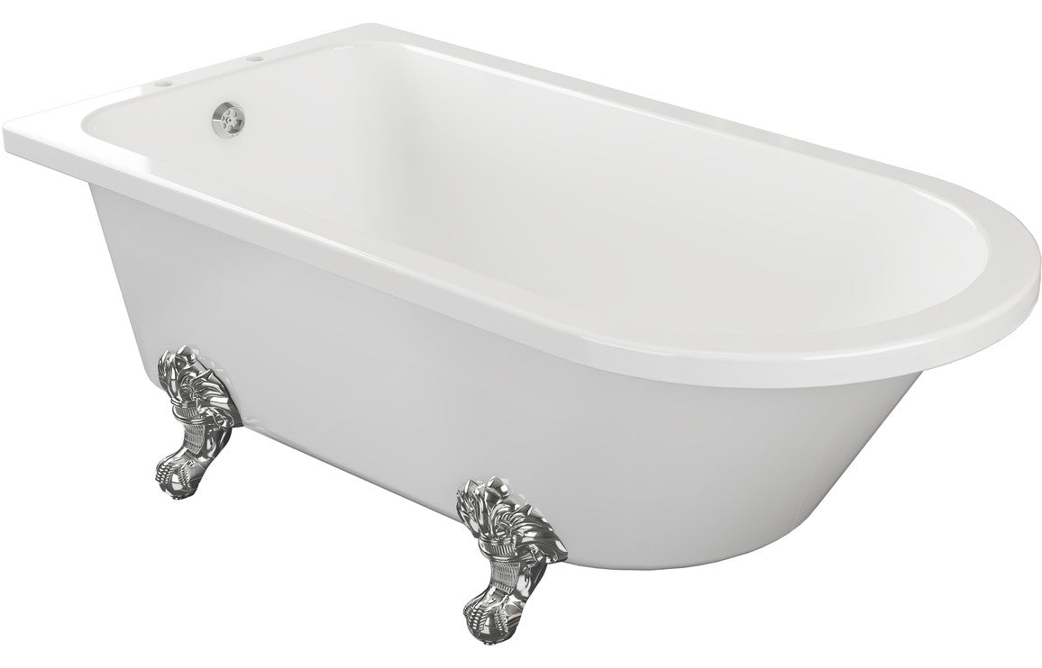 BLISSFUL Freestanding 1500x750x650mm 2TH Corner Bath w/Feet