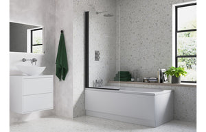 Single Straight Bath Screen - Black