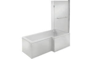 BREEZE L Shape SUPERCAST 1700x850x560mm 0TH Shower Bath Pack (LH)