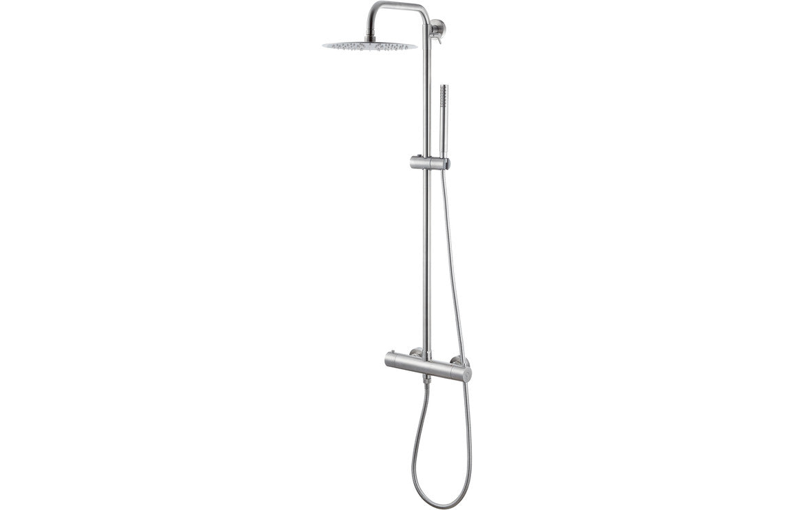 Vema Thermostatic Shower Column w/Fixed Head & Riser - Matt Black