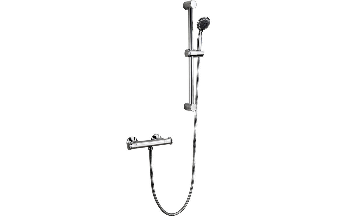 FLUX Low Pressure Thermostatic Bar Mixer Shower - Chrome