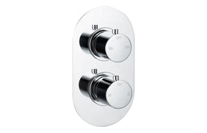 TIDE Thermostatic Two Outlet Twin Shower Valve - Chrome