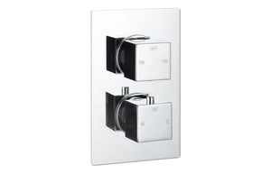 PURE Thermostatic Two Outlet Twin Shower Valve - Chrome