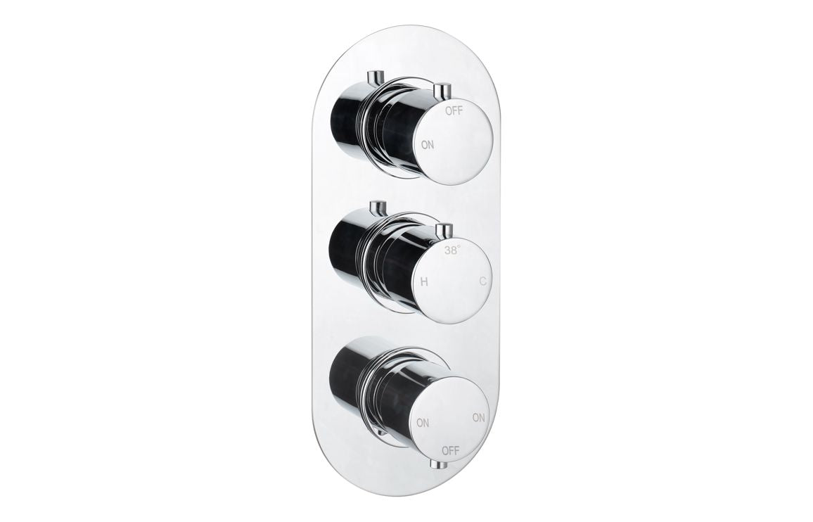 TIDE Thermostatic Three Outlet Triple Shower Valve - Chrome