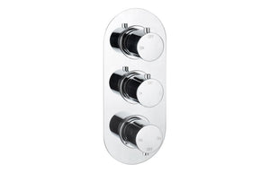 TIDE Thermostatic Three Outlet Triple Shower Valve - Chrome