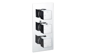 PURE Thermostatic Three Outlet Triple Shower Valve - Chrome
