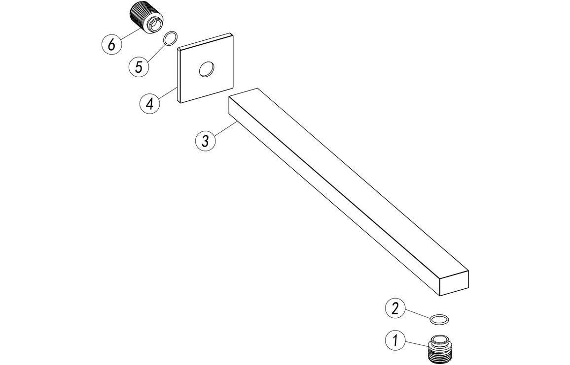 300mm Square Shower Arm - Chrome