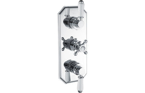 DRIFT Traditional Lever Thermostatic Two Outlet Shower Valve - Chrome
