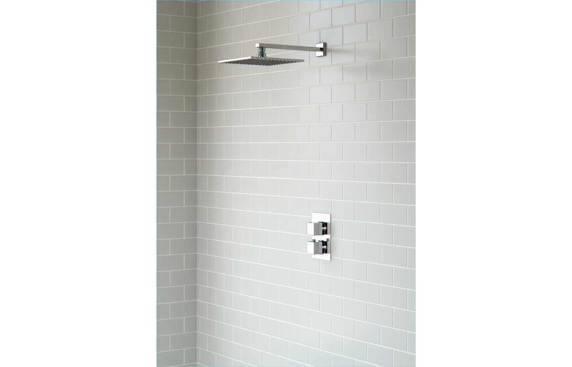 PURE Shower Pack Two - Single Outlet Twin Shower Valve w/Overhead - Chrome
