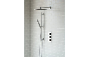 PURE Shower Pack Three - Two Outlet Triple Shower Valve w/Riser & Overhead Kit - Chrome