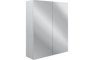 CARRICK 600mm 2 Door Mirrored Wall Unit - Satin White Ash