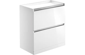 GRANGE 800mm 2 Drawer Floor Standing Basin Unit (No Top) - Latte