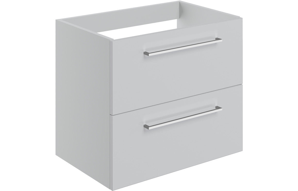 WILSON 590mm Wall Hung 2 Drawer Basin Unit (No Top) - Anthracite Gloss