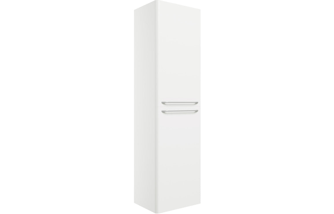 TROON 454mm Wall Hung 2 Door Tall Unit - White Gloss