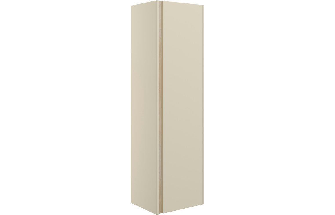 BONNYTON 350mm Wall Hung 1 Door Tall Unit - Matt Cotton & Oak Effect