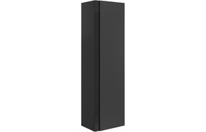 BONNYTON 350mm Wall Hung 1 Door Tall Unit - Matt Black & Glass