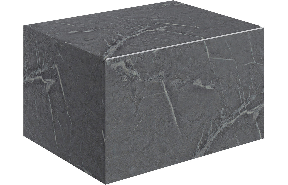 AILSA 600mm Wall Hung Storage Drawer - Grey Marble