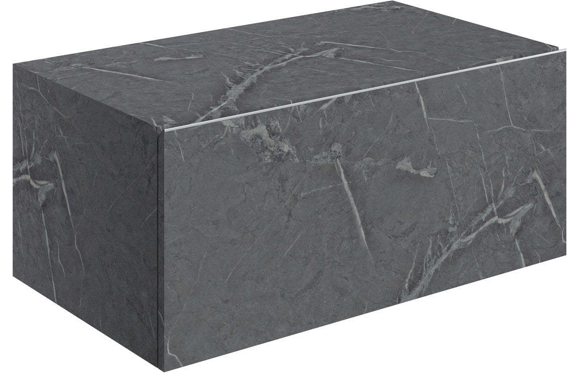 AILSA 800mm Wall Hung Storage Drawer - Grey Marble