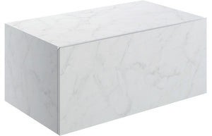 AILSA 800mm Wall Hung Storage Drawer - White Marble