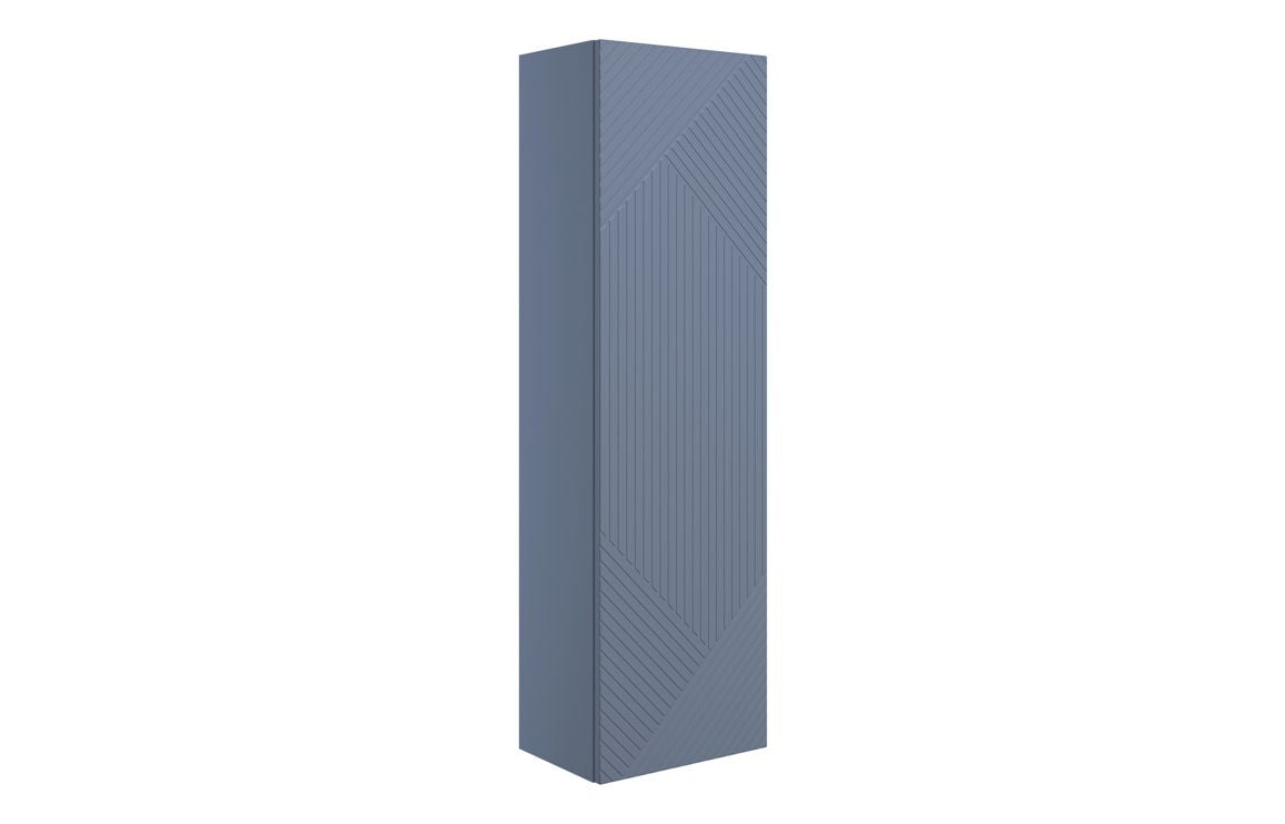 GAILES 350mm Wall Hung 1 Door Tall Unit - Matt Smoke Blue