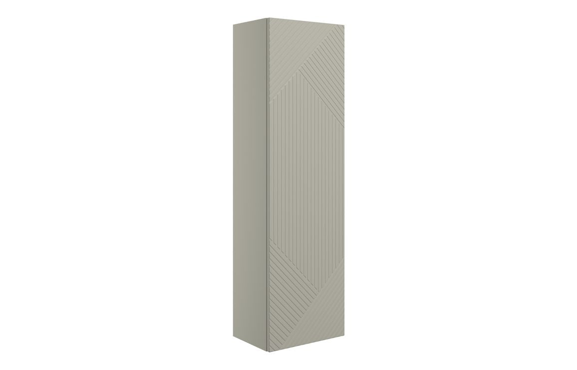 GAILES 350mm Wall Hung 1 Door Tall Unit - Matt Oat