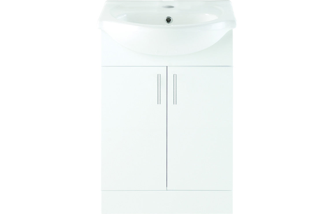 DUNBAR 655mm Basin Unit & Basin - White Gloss