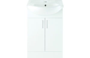 DUNBAR 655mm Basin Unit & Basin - White Gloss