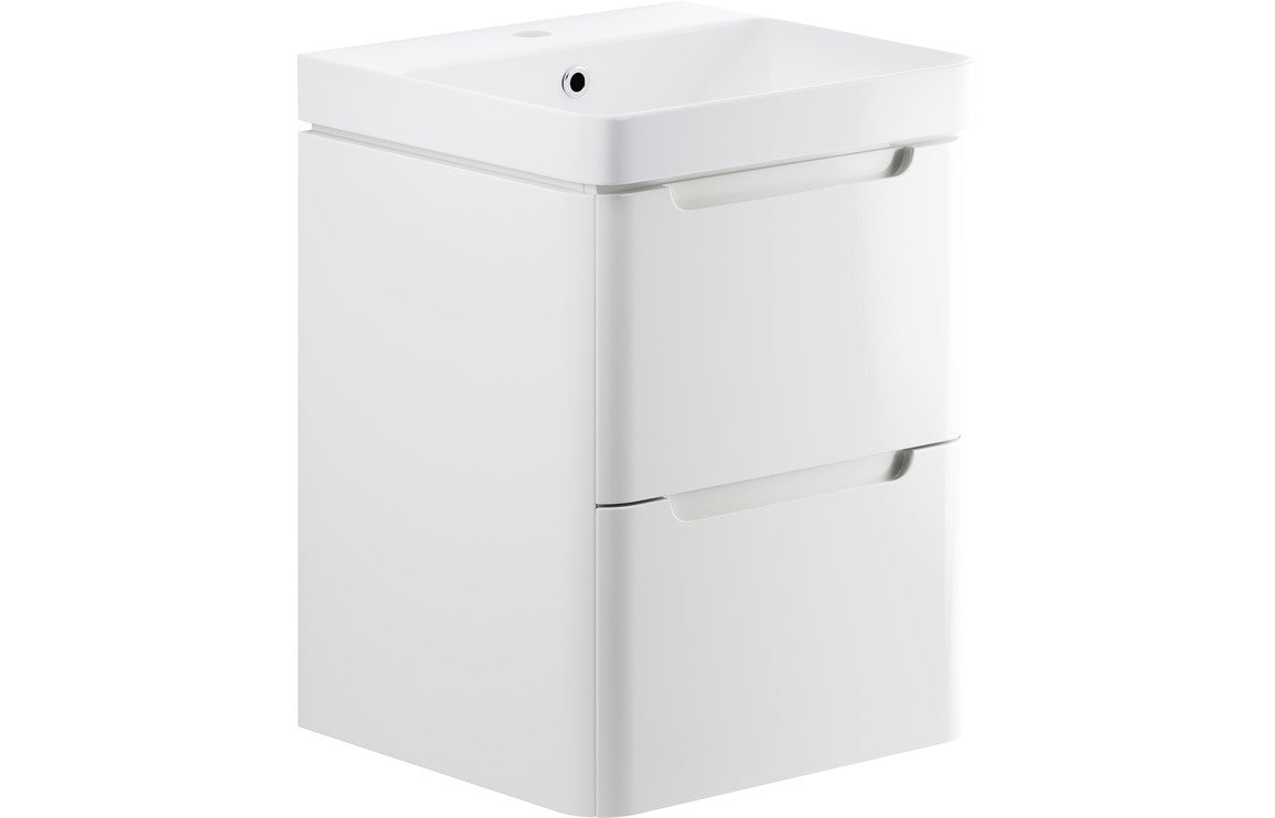TURNBERRY 500mm 2 Drawer Wall Hung Cloakroom Basin Unit - Matt Grey