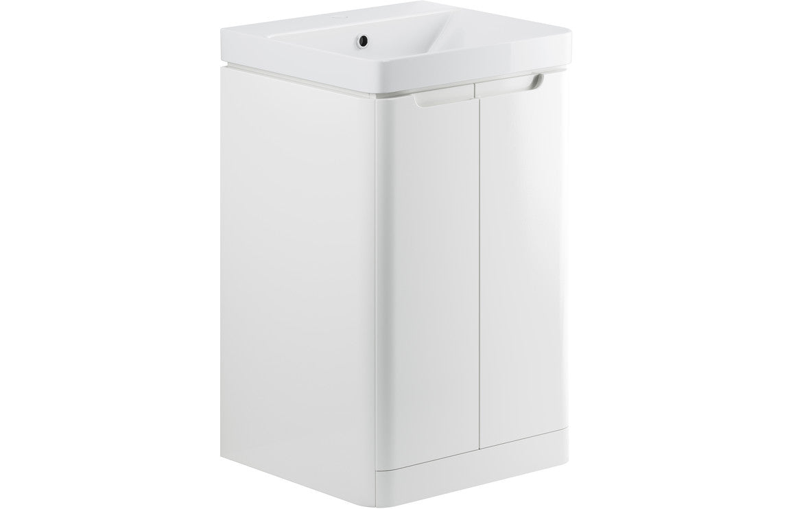 TURNBERRY 500mm 2 Door Floor Standing Cloakroom Basin Unit - Matt Grey