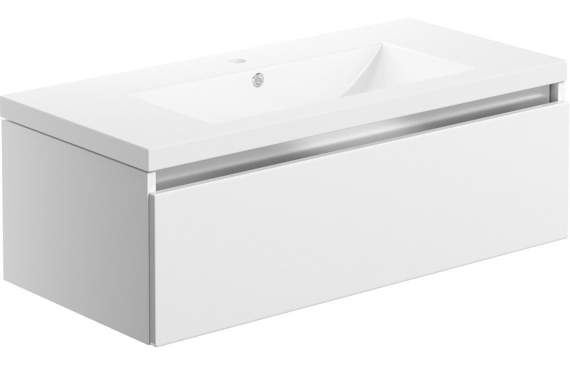 GRANGE 815mm 1 Drawer Wall Hung Basin Unit Inc. Basin - Latte