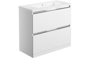 GRANGE 815mm 2 Drawer Floor Standing Basin Unit Inc. Basin - Latte