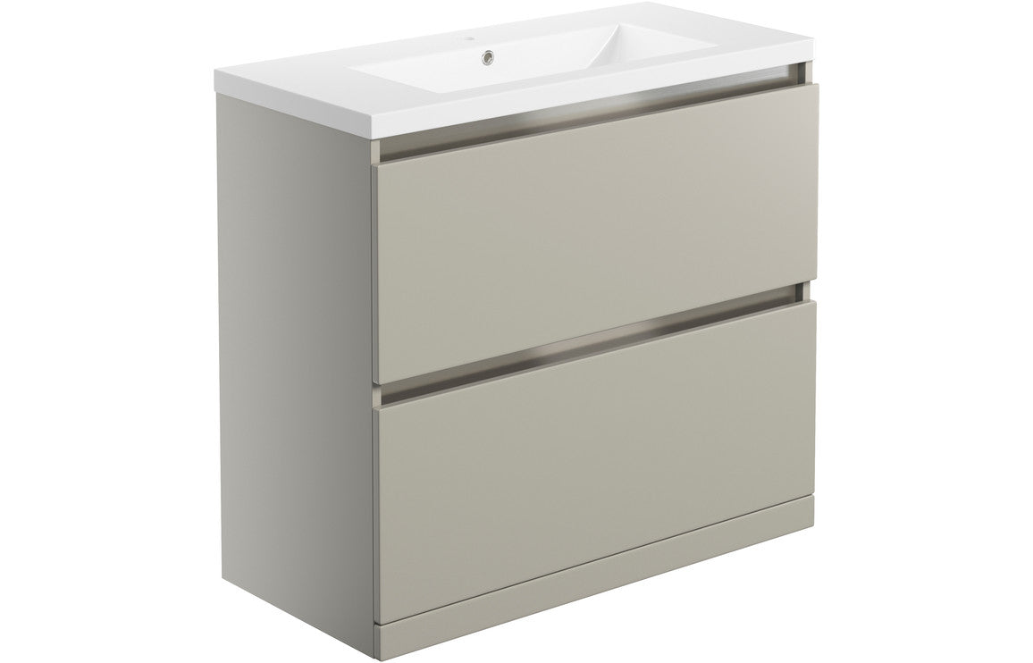 GRANGE 815mm 2 Drawer Floor Standing Basin Unit Inc. Basin - Latte