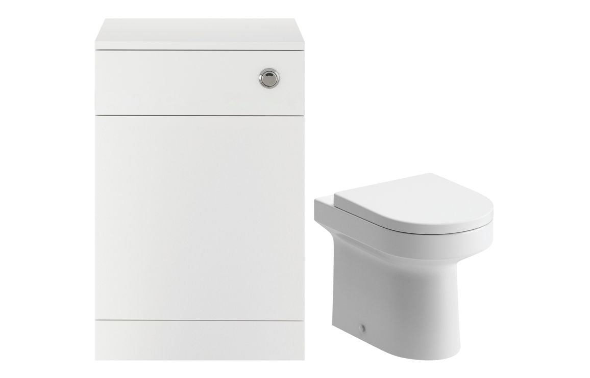 DUNBAR 500mm WC Unit & BTW Pan Pack - White Gloss